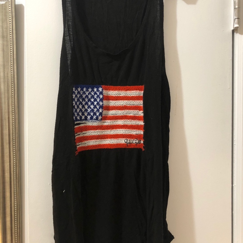 Black American flag tank top